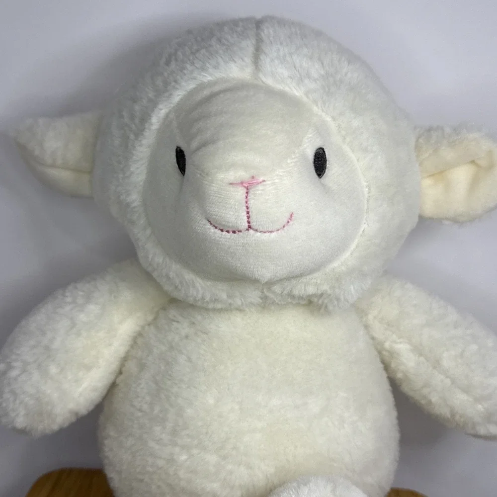 Kelly Toy Baby Lamb‎ Rattle Cream With Embroidered Eyes Plush Stuffed Animal 12